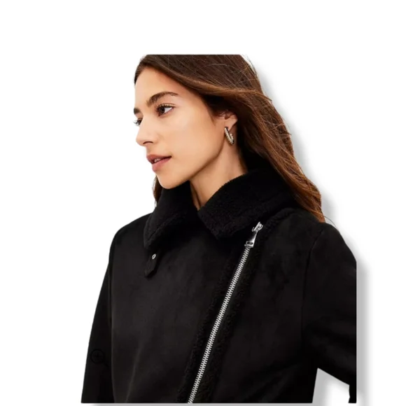 Loft Faux Suede Aviator Jacket - Picture 3 of 11